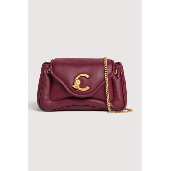 Geanta crossbody din piele cu bareta din lant C-Me