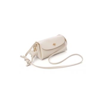 Geanta crossbody din piele ecologica - Crem - 12x22x11