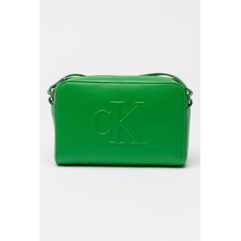 Geanta crossbody din piele ecologica cu logo in relief