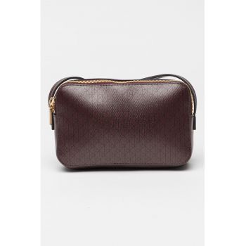 Geanta crossbody din piele ecologica cu model monograma