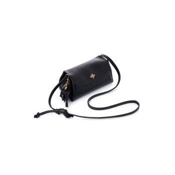 Geanta crossbody din piele ecologica - Negru - 12x22x11