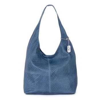 Geanta de piele cu accesoriu logo