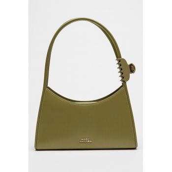 Geanta de piele lacuita cu bareta de umar Glam