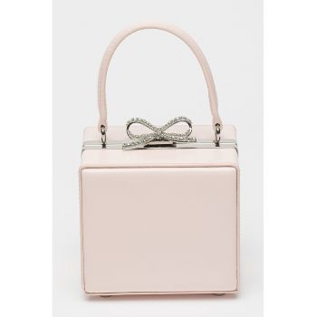 Geanta minaudiere din piele cu funda cu cristale