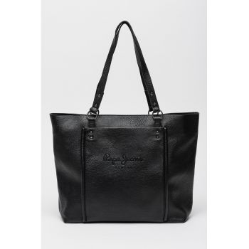 Geanta shopper de piele ecologica cu fermoar