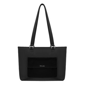 Geanta shopper de piele si piele intoarsa