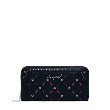 Large perforated studded wallet