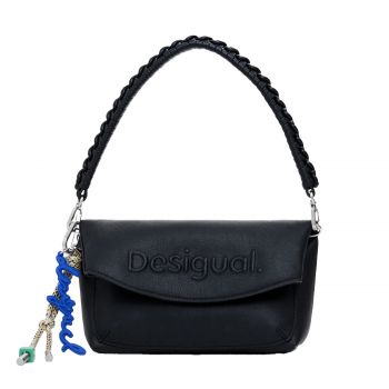 Medium faux leather bag schwarz