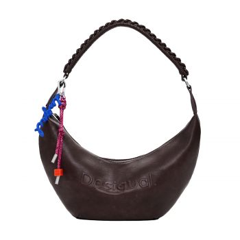 Medium faux leather bag with 3d logo