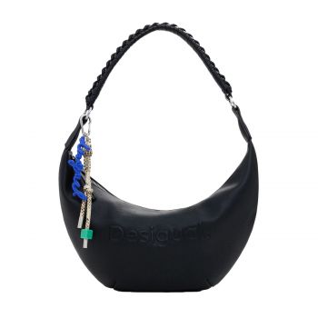 Medium faux leather bag with 3d logo