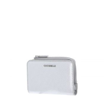 Metallic soft zip wallet m silver