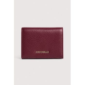Portofel de piele cu aspect granulat Metallic Soft