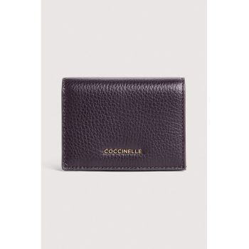 Portofel de piele cu aspect granulat Metallic Soft