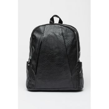 Rucsac de piele ecologica cu buzunar pentru sticla de apa
