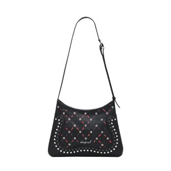 Small perforated faux leather bag