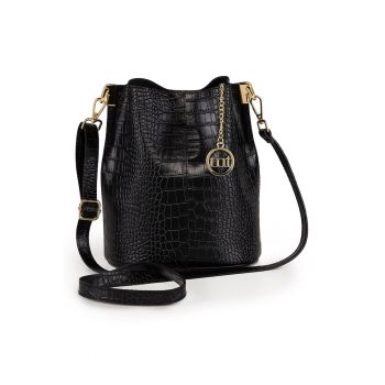 Geanta bucket cu model piele de reptila