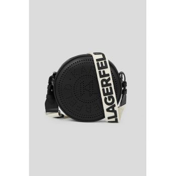 Geanta crossbody de piele cu detalii perforate
