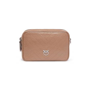 Geanta crossbody de piele cu doua compartimente