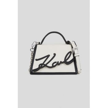 Geanta crossbody de piele cu logo supradimensionat