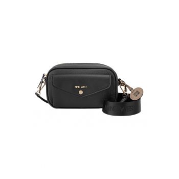 Geanta crossbody de piele ecologica cu bareta logo
