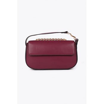 Geanta crossbody de piele ecologica si bareta din lant