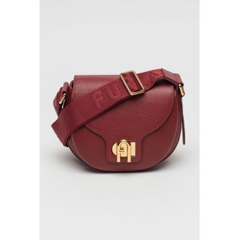 Geanta crossbody din piele cu bareta cu model logo Lotus