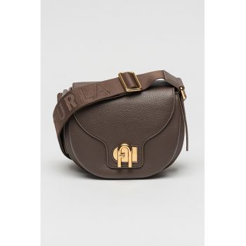 Geanta crossbody din piele cu bareta cu model logo Lotus