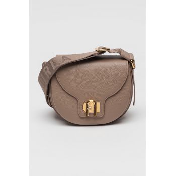 Geanta crossbody din piele cu bareta cu model logo Lotus