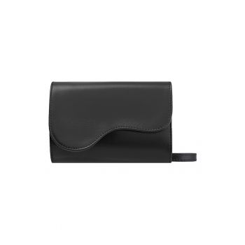Geanta crossbody din piele cu bareta detasabila si clapa