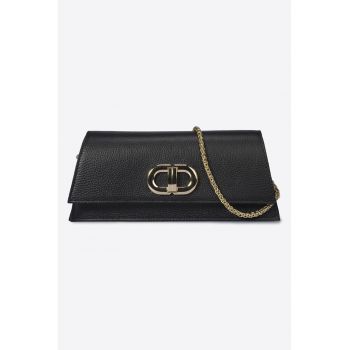 Geanta crossbody din piele cu bareta din lant