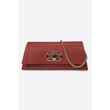Geanta crossbody din piele cu bareta din lant
