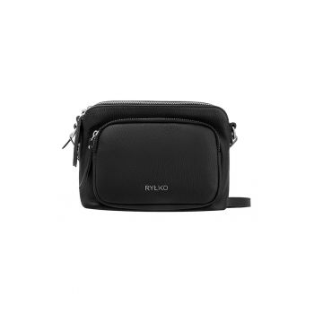 Geanta crossbody din piele cu buzunar exterior