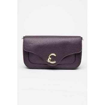 Geanta crossbody din piele cu logo metalic C-Me