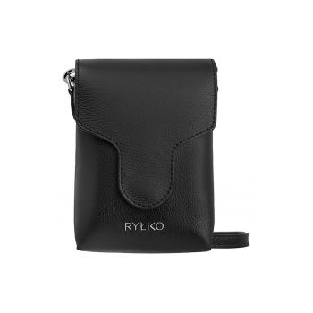 Geanta crossbody din piele cu model uni