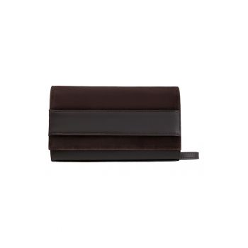Geanta crossbody din piele intoarsa cu bareta din lant