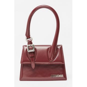 Geanta crossbody din piele lacuita cu logo metalic Chiquito