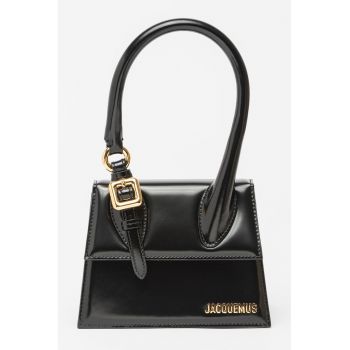 Geanta crossbody din piele lacuita cu logo metalic Chiquito