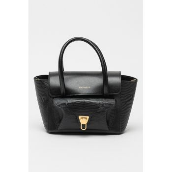 Geanta de piele cu bareta de umar si etui exterior Double Beat