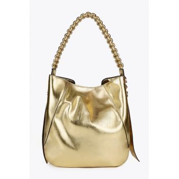Geanta hobo cu bareta impletita