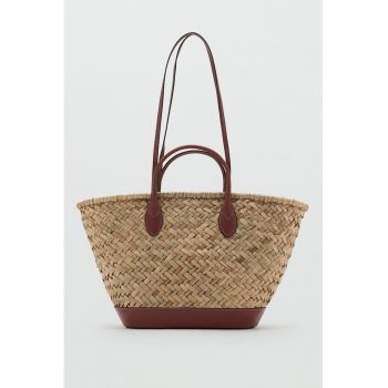 Geanta shopper cu aspect crosetat