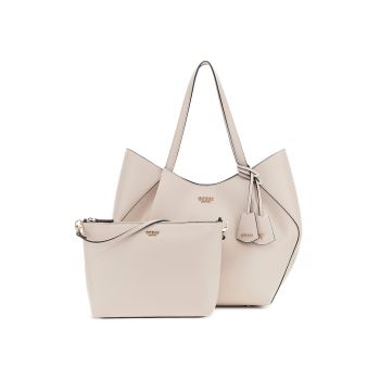 Geanta shopper de piele ecologica cu etui detasabil