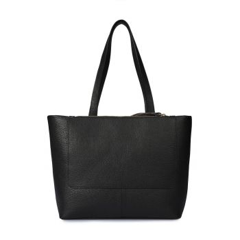 Geanta shopper din piele cu model uni
