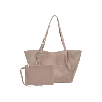 Geanta shopper din piele intoarsa