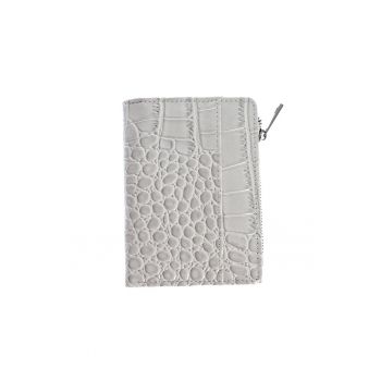 Portofel gri din piele ecologica cu model animal print