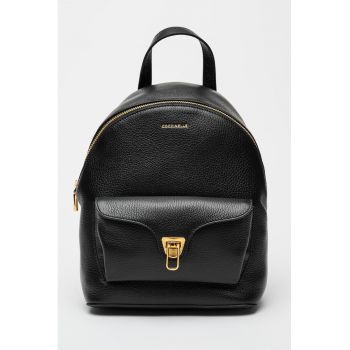 Rucsac de piele cu logo Beat Generatio