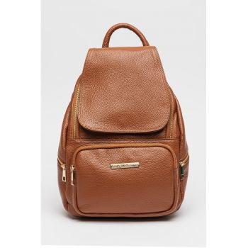 Rucsac din piele cu aspect granulat
