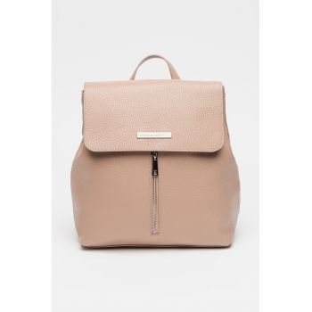 Rucsac din piele cu buzunar exterior