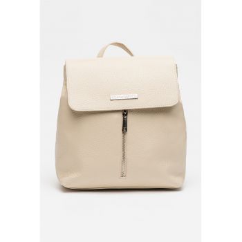 Rucsac din piele cu buzunar exterior
