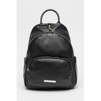 Rucsac din piele cu buzunare exterioare