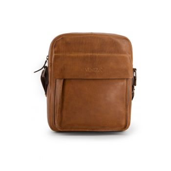 Geanta crossbody din piele cu buzunare exterioare